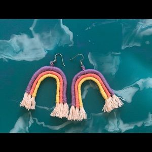 Macrame Rainbow Earrings